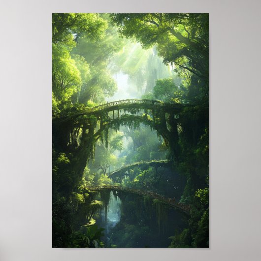 Brücken der smaragdgrünen Canopy - Lush Forest Fan Poster (Vorne)