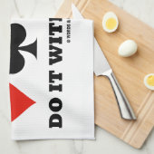 Brücken-Partner tun es mit Finesse (Karten-Anzüge) Geschirrtuch (Viertel Falte)