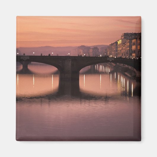 Brücken über den Arno bei Sonnenuntergang, 2 Magnet (Vorne)