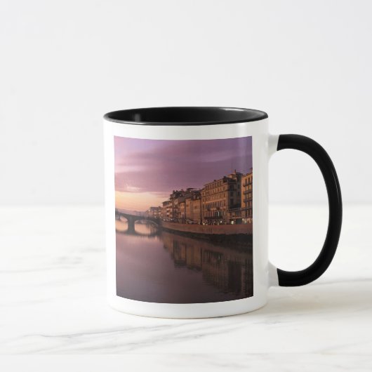 Brücken über den Arno bei Sonnenuntergang, Tasse (Rechts)