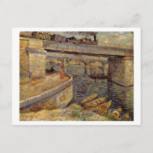 Brücken über die Seine in Asnières, Vincent van Go Postkarte