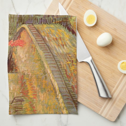 Brücken über Seine, Asniers von Vincent van Gogh Geschirrtuch (Viertel Falte)