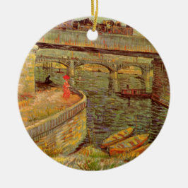 Brücken über Seine, Asniers von Vincent van Gogh Keramik Ornament