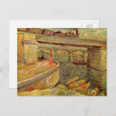 Brücken über Seine, Asniers von Vincent van Gogh Postkarte (Vorne/Hinten)