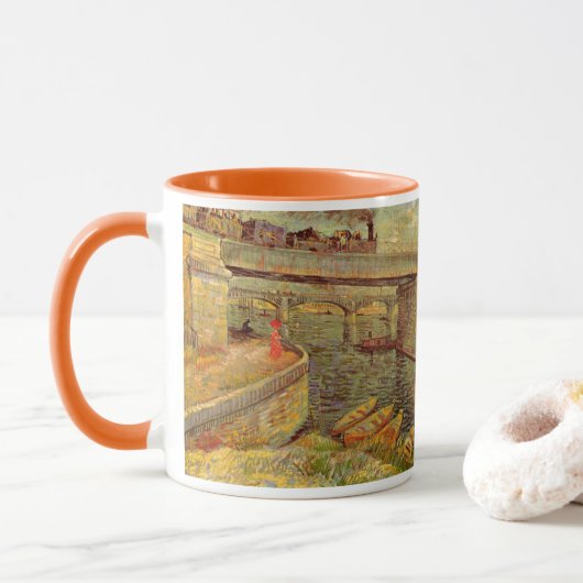 Brücken über Seine, Asniers von Vincent van Gogh Tasse (Mit Donut)