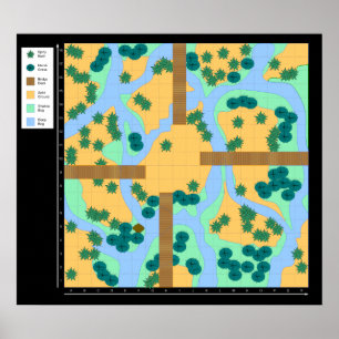 Brücken über Swampy Wasser - Battlemap Plakat