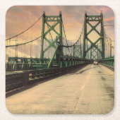 Brücken-Untersetzer Rechteckiger Pappuntersetzer (Vorderseite)