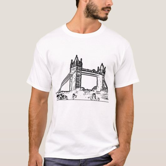 Brücken-weißes Schwarzes Englands London das T-Shirt (Vorderseite)