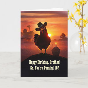 Bruder 18. Geburtstag Süßes Huhn Lustig Karte