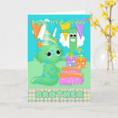 Bruder 1. Geburtstag Niedliches kleines Monster mi Karte (Gelbe Blume)