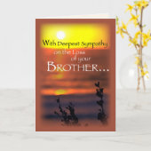 Bruder, Beileid, Sonnenuntergang Karte (Gelbe Blume)