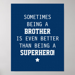 Bruder besser als Superhero - Blau Poster