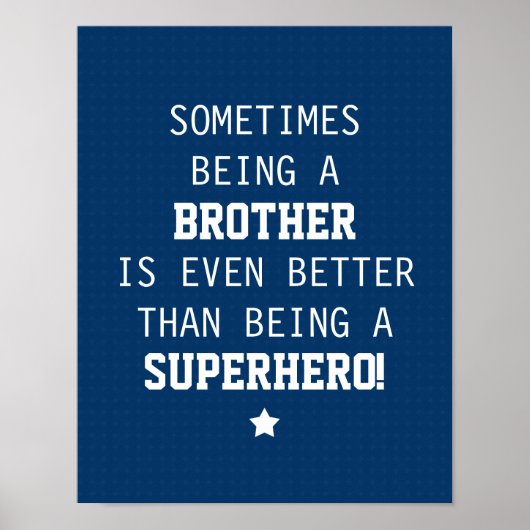 Bruder besser als Superhero - Blau Poster (Vorne)