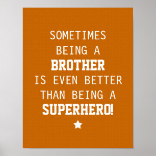 Bruder besser als Superhero - Orange Poster