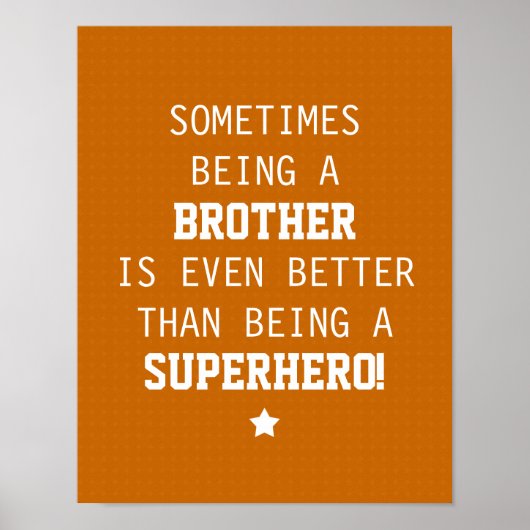 Bruder besser als Superhero - Orange Poster (Vorne)