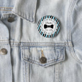 Bruder, blau schwarz Bowtie Baby Showknopf Button (Beispiel)