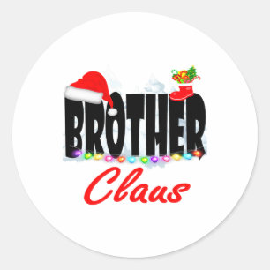 Bruder Claus Weihnachts-Weihnachtsmannmütze Matchf Runder Aufkleber