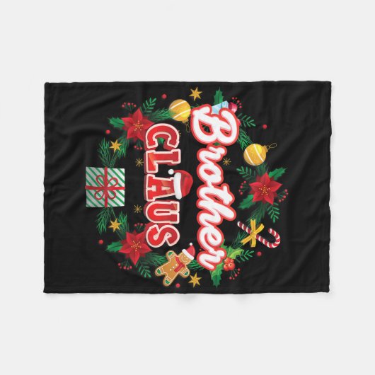 Bruder Claus Weihnachtsmann Laurel Wreath Mistle Fleecedecke (Vorderseite (Horizontal))