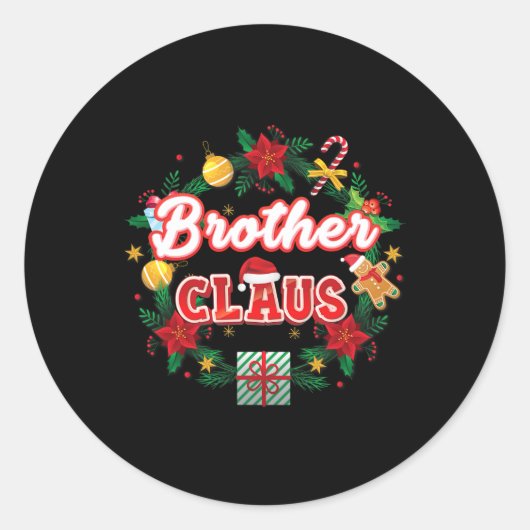 Bruder Claus Weihnachtsmann Laurel Wreath Mistle Runder Aufkleber (Vorderseite)