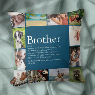 Bruder Definition 12 Fotocollage Modern Lustig Kissen