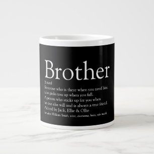Bruder Definition Lustiger Spruch Schwarz und Weiß Jumbo-Tasse
