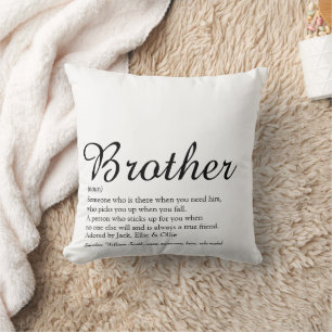 Bruder-Definitions-Script Schwarz-Weiß Modern Kissen