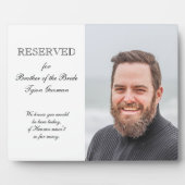 Bruder der Braut-Foto-Gedenkstätte Hochzeit Fotoplatte (Vorderseite)