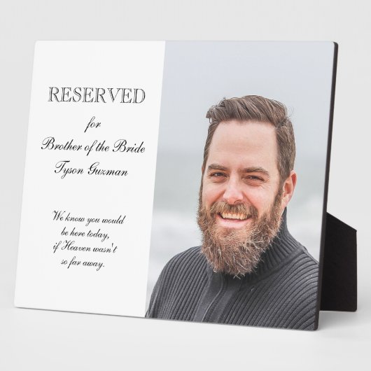 Bruder der Braut-Foto-Gedenkstätte Hochzeit Fotoplatte (Seite)