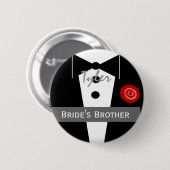 BRUDER der BRAUT individueller Nametux-Hochzeit Button (Vorne & Hinten)
