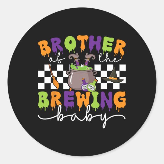 Bruder der Brühe von Halloween Männer Frauen Kinde Runder Aufkleber (Vorderseite)