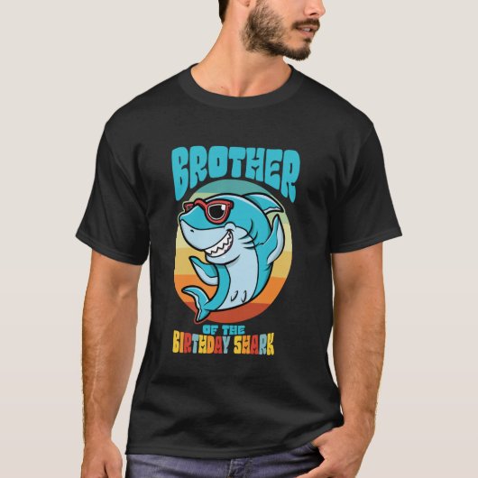 Bruder der Geburt Kid Shark Party Bro Familie T-Shirt (Vorderseite)