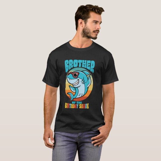 Bruder der Geburt Kid Shark Party Bro Familie T-Shirt (Vorne ganz)