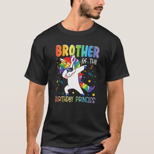 Bruder der Geburt Prinzessin Girl Dabbing Uni T-Shirt (Vorderseite)