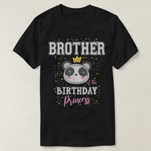 Bruder der Geburt Prinzessin Niedlich Panda Bär B T-Shirt (Design vorne)