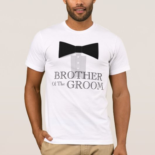 Bruder der Groom Bow-Krawatte T-Shirt (Vorderseite)