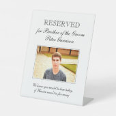 Bruder der Groom-Foto-Gedenkstätte Hochzeit Sockelschild (Vorderseite)