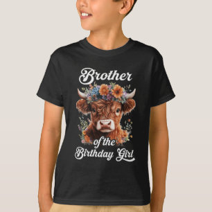 Bruder der Junggeburt-Mädchen-Hochlandkuhfarm T-Shirt