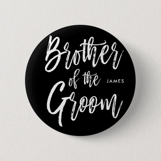 Bruder der Skript-Art-Hochzeit des Bräutigam-| Button (Vorderseite)