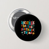 Bruder der Zwillinge zum Geburtstag Jungen Mädchen Button (Vorne & Hinten)
