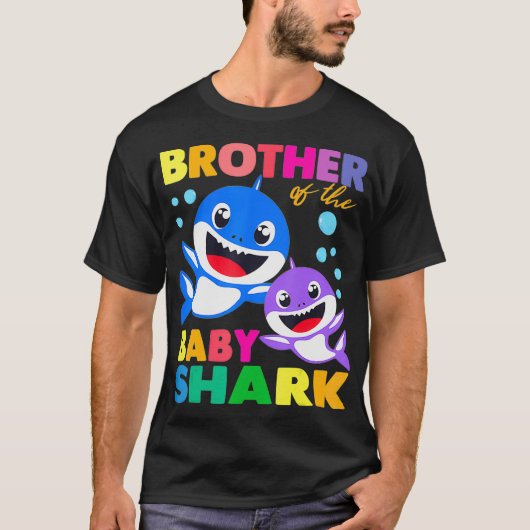 Bruder des Baby Shark Geburtstag Bruderhai T-Shirt (Vorderseite)