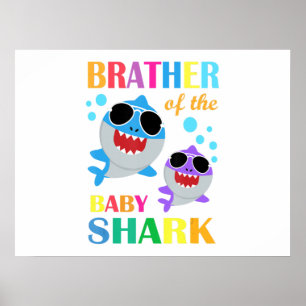 Bruder des Baby Shark Geburtstag Kindergeschenke Poster