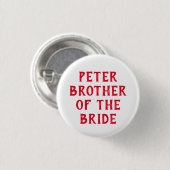 BRUDER DES BRIDE-ABZEICHENS FÜR DIE WEICHUNG BUTTON (Vorne & Hinten)