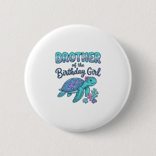 Bruder des Geburtstag-Schildkröten-Shirts Desi Button