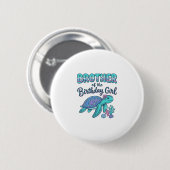 Bruder des Geburtstag-Schildkröten-Shirts Desi Button (Vorne & Hinten)