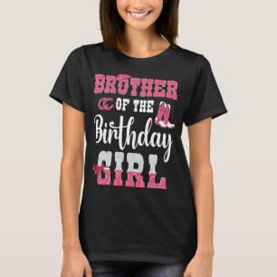 Bruder des Geburtstags Girl Western Cowgirl Thema T-Shirt