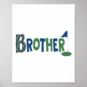 Bruder des Geburtstags-Junge Loch in einem Golf Sp Poster