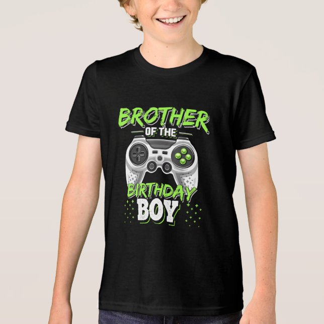 Bruder des Geburtstags Tri-Blend Shirt (Vorderseite)