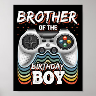 Bruder des Geburtstagsjungen Matching Video Game B Poster