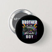 Bruder des Geburtstagsjungen passendes Videospiel Button (Vorne & Hinten)