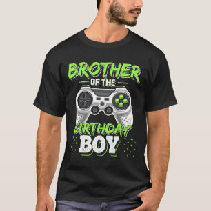 Bruder des Geburtstagsjungen passendes Videospiel T-Shirt